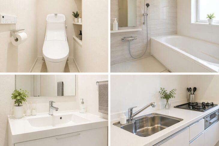 水回りをガッツリ掃除する回数が少なくてよい水回りイメージ