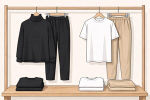 着る服を固定化して生活をシンプルにするイメージ