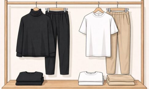 着る服を固定化して生活をシンプルにするイメージ