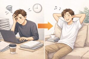 生活の変化に合わせて負担を減らすイメージ