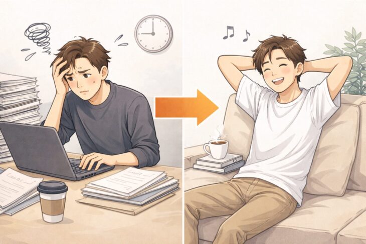 生活の変化に合わせて負担を減らすイメージ