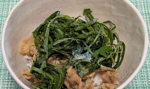 大葉とバターをトッピングした吉野家の牛丼